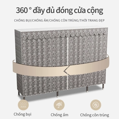 LEEGO Tủ Quần Áo 20MM Không Gỉ 85-205cm Kích Thước Lớn Dễ Lắp Đặt Chống Ẩm Bụi Giá 298.000₫ 8