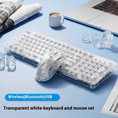 Leilin Z99 Ice Pha Lê Trong Suốt Không Dây Bluetooth – Bàn Phím & Chuột Cơ Im Lặng, Quà Tặng Văn Phòng 721.906đ 7