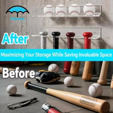 Leipupa Giá Đỡ Treo Tường Bóng Chày Acrylic Suốt – Giữ 4 Bát Gym, Giá 277.200₫