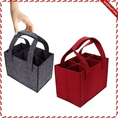 Leipupa Túi xách rượu di động 6 chai Giáng sinh – bảo vệ chai, tiện lợi mang theo 5