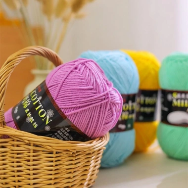 Len Milk Cotton 125gr Loại 1 Mã 01‑50 – Giá ưu đãi 61.600₫, mềm mịn, thấm hút 6