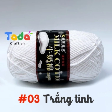 Len Milk Cotton 125gr Loại 1 Mã 01‑50 – Giá ưu đãi 61.600₫, mềm mịn, thấm hút 11