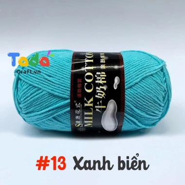 Len Milk Cotton 125gr Loại 1 Mã 01‑50 – Giá ưu đãi 61.600₫, mềm mịn, thấm hút 20