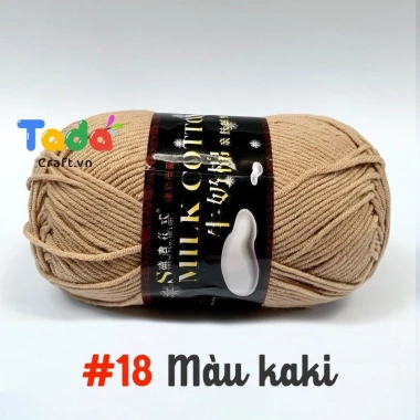 Len Milk Cotton 125gr Loại 1 Mã 01‑50 – Giá ưu đãi 61.600₫, mềm mịn, thấm hút 25