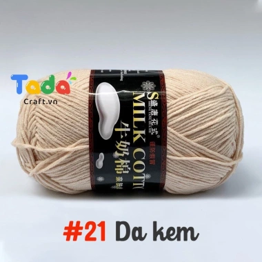 Len Milk Cotton 125gr Loại 1 Mã 01‑50 – Giá ưu đãi 61.600₫, mềm mịn, thấm hút 28