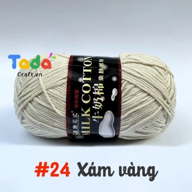Len Milk Cotton 125gr Loại 1 Mã 01‑50 – Giá ưu đãi 61.600₫, mềm mịn, thấm hút 31