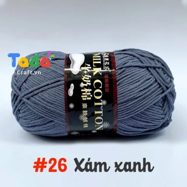 Len Milk Cotton 125gr Loại 1 Mã 01‑50 – Giá ưu đãi 61.600₫, mềm mịn, thấm hút 33