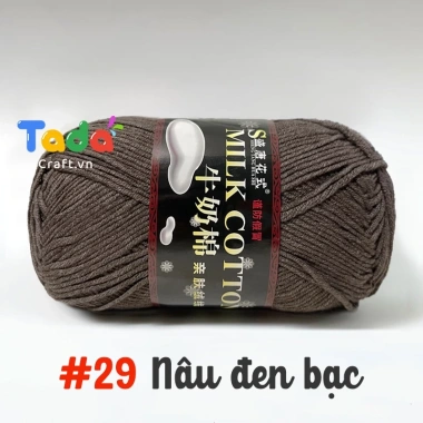 Len Milk Cotton 125gr Loại 1 Mã 01‑50 – Giá ưu đãi 61.600₫, mềm mịn, thấm hút 36