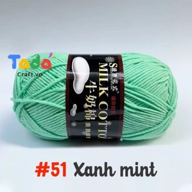 Len Milk Cotton 125gr Loại 1 Mã 51-103 - Mềm mịn, thấm hút, Giá chỉ 61.600₫ 10