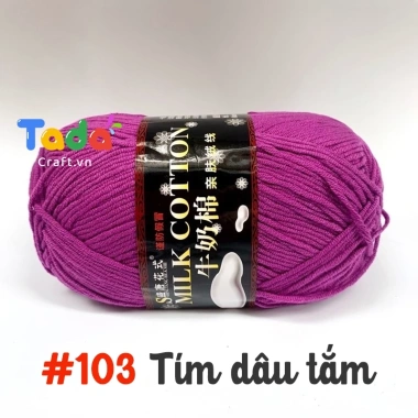 Len Milk Cotton 125gr Loại 1 Mã 51-103 - Mềm mịn, thấm hút, Giá chỉ 61.600₫ 39