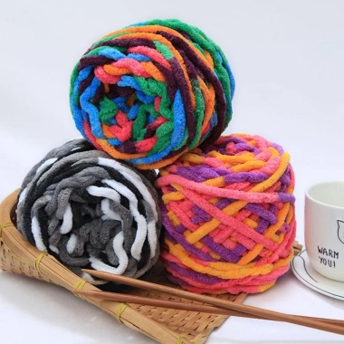 Len Nhung Đũa Màu Loang Sợi To Nhẹ Mềm Mại Cuộn 100g - Giá chỉ 26.400đ 2