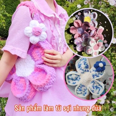 Len Nhung Đũa Màu Loang Sợi To Nhẹ Mềm Mại Cuộn 100g - Giá chỉ 26.400đ 4