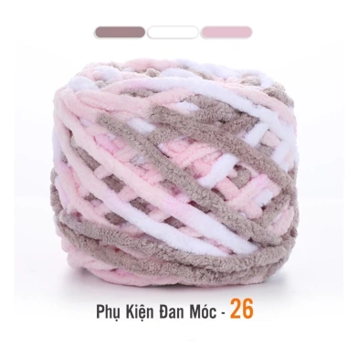 Len Nhung Đũa Màu Loang Sợi To Nhẹ Mềm Mại Cuộn 100g - Giá chỉ 26.400đ 11