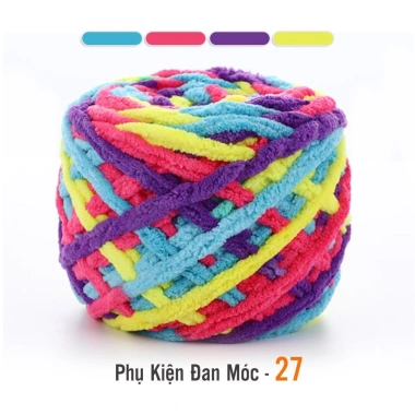 Len Nhung Đũa Màu Loang Sợi To Nhẹ Mềm Mại Cuộn 100g - Giá chỉ 26.400đ 12