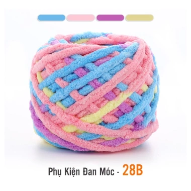 Len Nhung Đũa Màu Loang Sợi To Nhẹ Mềm Mại Cuộn 100g - Giá chỉ 26.400đ 14