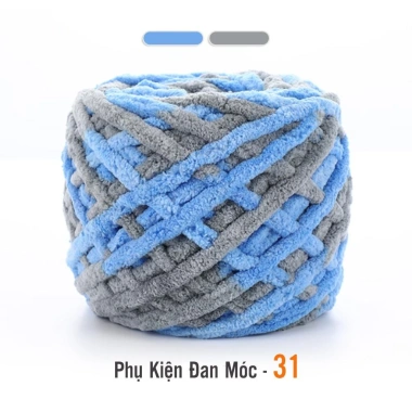 Len Nhung Đũa Màu Loang Sợi To Nhẹ Mềm Mại Cuộn 100g - Giá chỉ 26.400đ 15