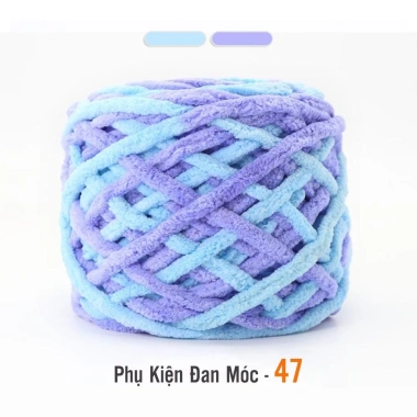 Len Nhung Đũa Màu Loang Sợi To Nhẹ Mềm Mại Cuộn 100g - Giá chỉ 26.400đ 23