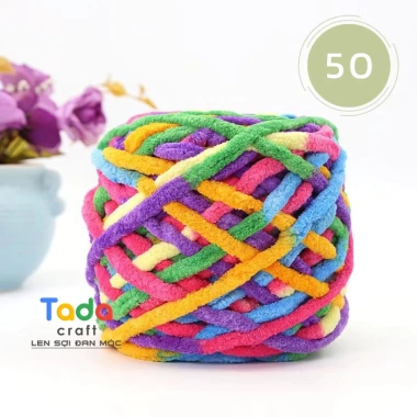 Len Nhung Đũa Màu Loang Sợi To Nhẹ Mềm Mại Cuộn 100g - Giá chỉ 26.400đ 26