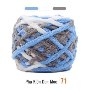 Len Nhung Đũa Màu Loang Sợi To Nhẹ Mềm Mại Cuộn 100g - Giá chỉ 26.400đ 32