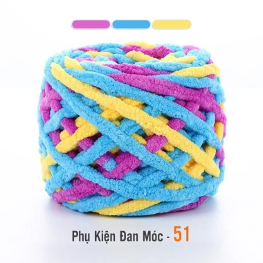 Len Nhung Đũa Màu Loang Sợi To Nhẹ Mềm Mại Cuộn 100g - Giá chỉ 26.400đ 36
