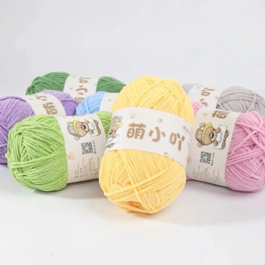 Len nhung gấu 50g sợi 2mm - Độ mềm mịn, dễ móc, làm thú bông siêu dễ dàng