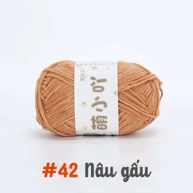 Len nhung gấu 50g sợi 2mm - Độ mềm mịn, dễ móc, làm thú bông siêu dễ dàng 32