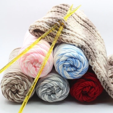 Len ống Cotton Love 100g màu loang: Đan móc khăn áo mũ, giá chỉ 42.300₫ 2