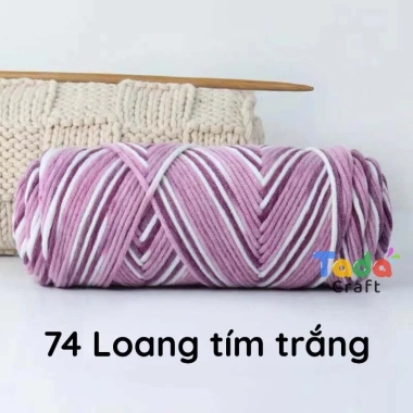Len ống Cotton Love 100g màu loang: Đan móc khăn áo mũ, giá chỉ 42.300₫ 19