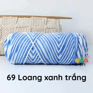 Len ống Cotton Love 100g màu loang: Đan móc khăn áo mũ, giá chỉ 42.300₫ 22