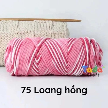 Len ống Cotton Love 100g màu loang: Đan móc khăn áo mũ, giá chỉ 42.300₫ 23