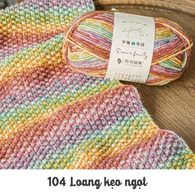 Len Susan Family 2 loang sợi to tơi xốp 3mm - Cuộn 100g, giá ưu đãi 89.100đ - Tada Craft 13