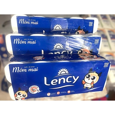 Lency Combo 1 Lốc 10 cuộn giấy vệ sinh 3 lớp và Túi khăn giấy rút 1.280 tờ 4 lớp - Giá ưu đãi 136k