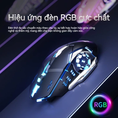 Lenovo Chuột Gaming Không Dây 2.4G+BT RGB LED 6 Nút 3 Mức DPI Im Lặng Pin Lâu - Tặng Receiver 7