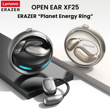 Lenovo Erazer XF25 - Tai nghe không dây Bluetooth 5.4 OWS IPX5, tai mở, mic, ánh sáng mát mẻ, dây buộc miễn phí