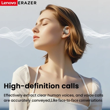 Lenovo Erazer XF25 - Tai nghe không dây Bluetooth 5.4 OWS IPX5, tai mở, mic, ánh sáng mát mẻ, dây buộc miễn phí