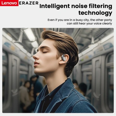 Lenovo Erazer XF25 - Tai nghe không dây Bluetooth 5.4 OWS IPX5, tai mở, mic, ánh sáng mát mẻ, dây buộc miễn phí