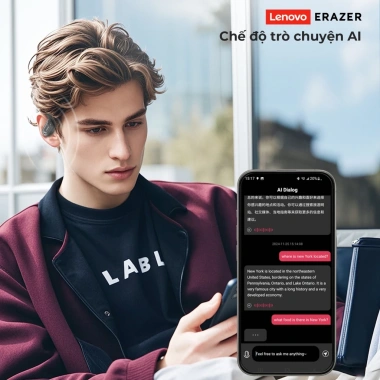 Lenovo ERAZER XF51 AI dịch 134 ngôn ngữ, Bluetooth 5.0, âm thanh HD, tai nghe thể thao chống nước IP55 - Giá 289.000₫ 5