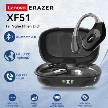 Lenovo ERAZER XF51 Tai Nghe Thể Thao AI Dịch 134 Ngôn Bluetooth LED Âm Thanh HD Khử Ồn IPX5 - 268.875₫