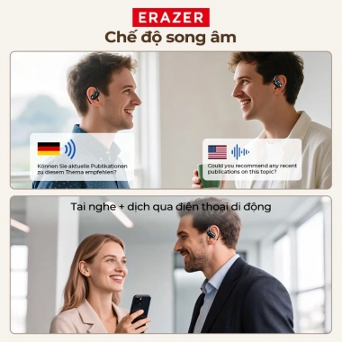 Lenovo erazer XP18 Tai nghe dịch AI, Bluetooth 6.0, LED, Pin 3.000mAh sạc dự phòng, HiFi, chống nước, ASMR – 230.000₫