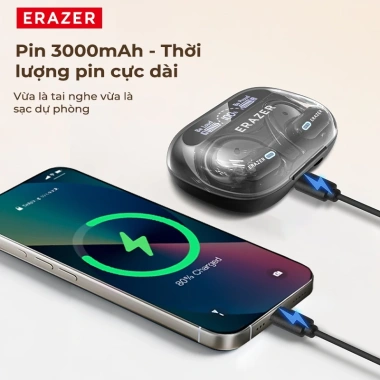 Lenovo erazer XP18 Tai nghe dịch AI, Bluetooth 6.0, LED, Pin 3.000mAh sạc dự phòng, HiFi, chống nước, ASMR – 230.000₫