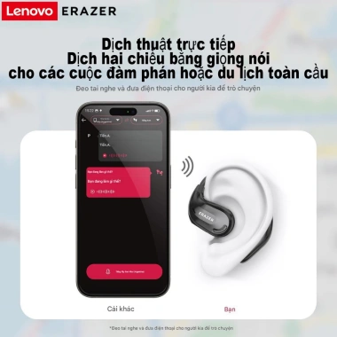 Lenovo ERAZER XT66 PRO - Tai nghe AI Translator Bluetooth 5.4, ASMR, LED, 13h pin 3
