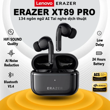 Lenovo ERAZER XT89 PRO Tai nghe Bluetooth AI dịch 134 ngôn ngữ, chơi game thấp trễ - 184.000₫