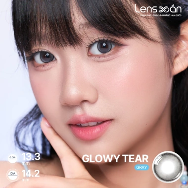 LENS 1 NGÀY Giãn Tròng Kính Áp Tròng Cận Nâu Tự Nhiên Trong Veo Viền Tròn OLENS GLOWY TEAR Giá Ưu Đãi 141.550 VND