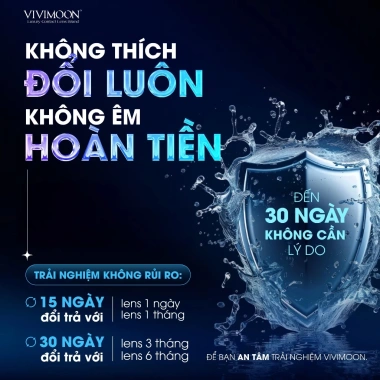 Lens cận 1 ngày VIVIMOON Latte Brown - Nâu tự nhiên, khóa ẩm, chỉ 50.000đ