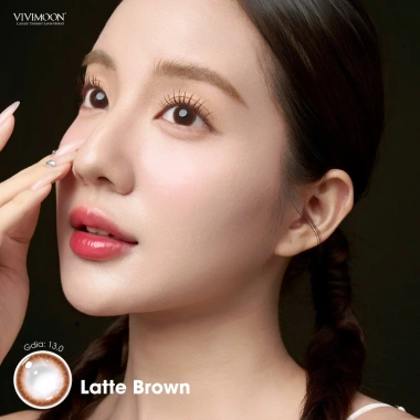 Lens cận 1 ngày VIVIMOON Latte Brown - Nâu tự nhiên, khóa ẩm, chỉ 50.000đ
