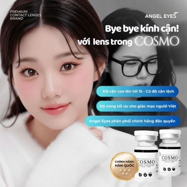 Lens cận Angel Eyes Cosmo trong suốt 0-15 độ – Kính áp tròng trong suốt giảm giá, chỉ 97.000đ