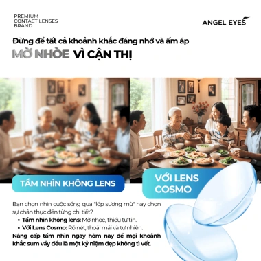 Lens cận Angel Eyes Cosmo trong suốt 0-15 độ – Kính áp tròng trong suốt giảm giá, chỉ 97.000đ
