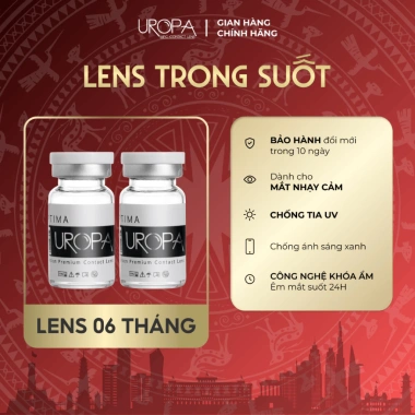Lens cận trong suốt UROPA dùng hằng ngày, chống UV, cho mắt nhạy cảm, thời gian 6 tháng chỉ 125.000 VND