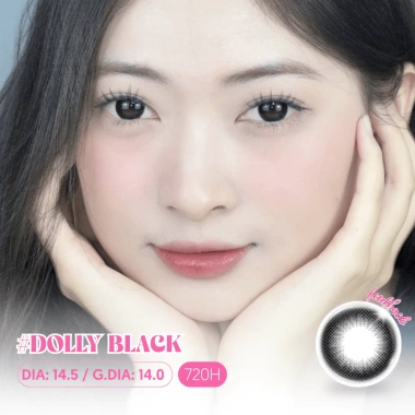Lens Đen Silicone Hydrogel Eyesme Dolly Black Giãn Tròng Mắt To Tròn Búp Bê Giá 140k