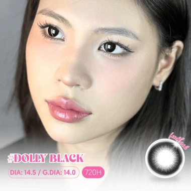Lens Đen Silicone Hydrogel Eyesme Dolly Black Giãn Tròng Mắt To Tròn Búp Bê Giá 140k